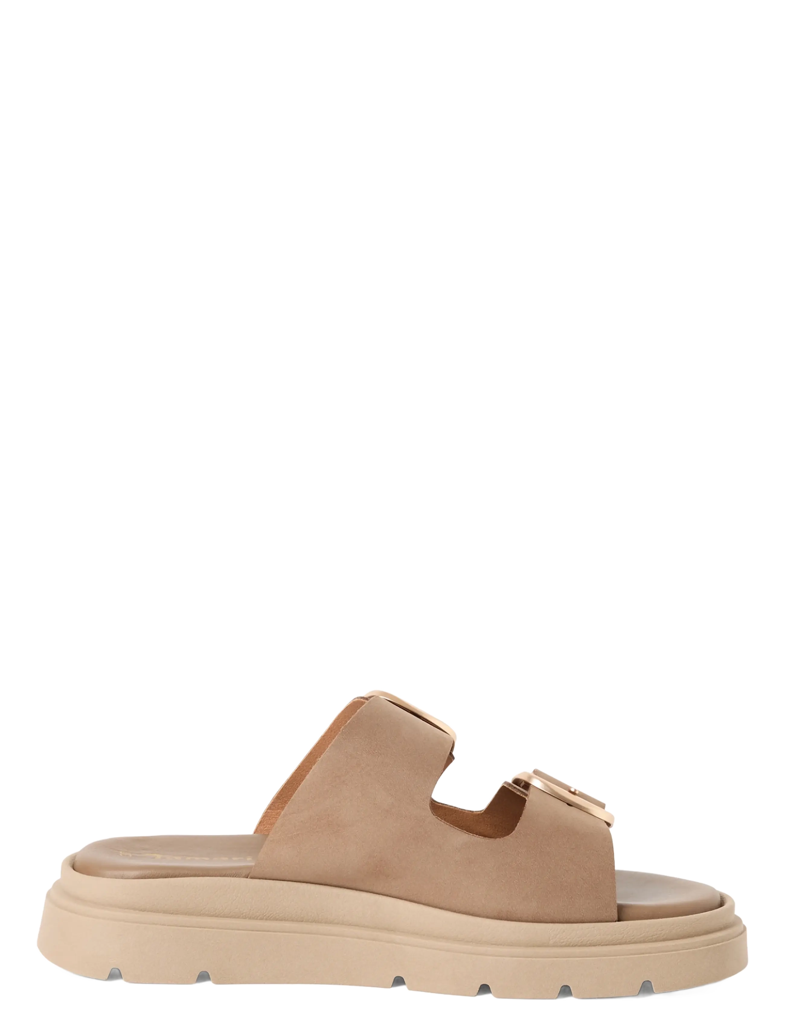 Tamaris - Women Slides - flade sandaler - taupe nubuc - 3