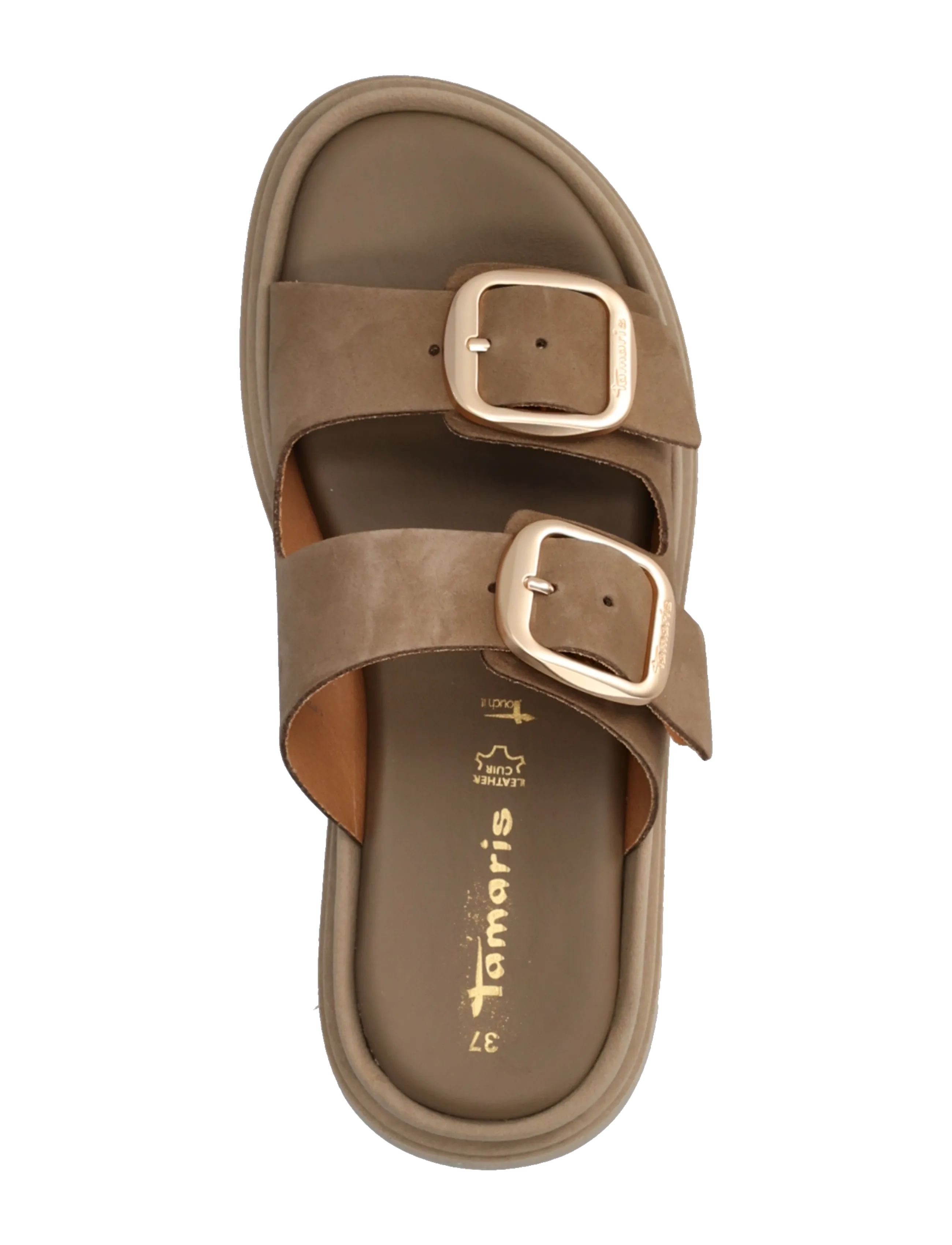 Tamaris - Women Slides - flade sandaler - taupe nubuc - 3