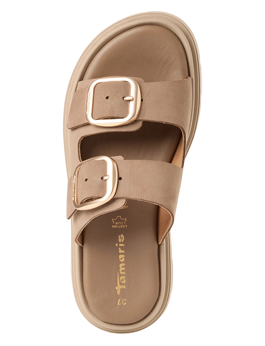 Tamaris - Women Slides - flache sandalen - taupe nubuc - 5