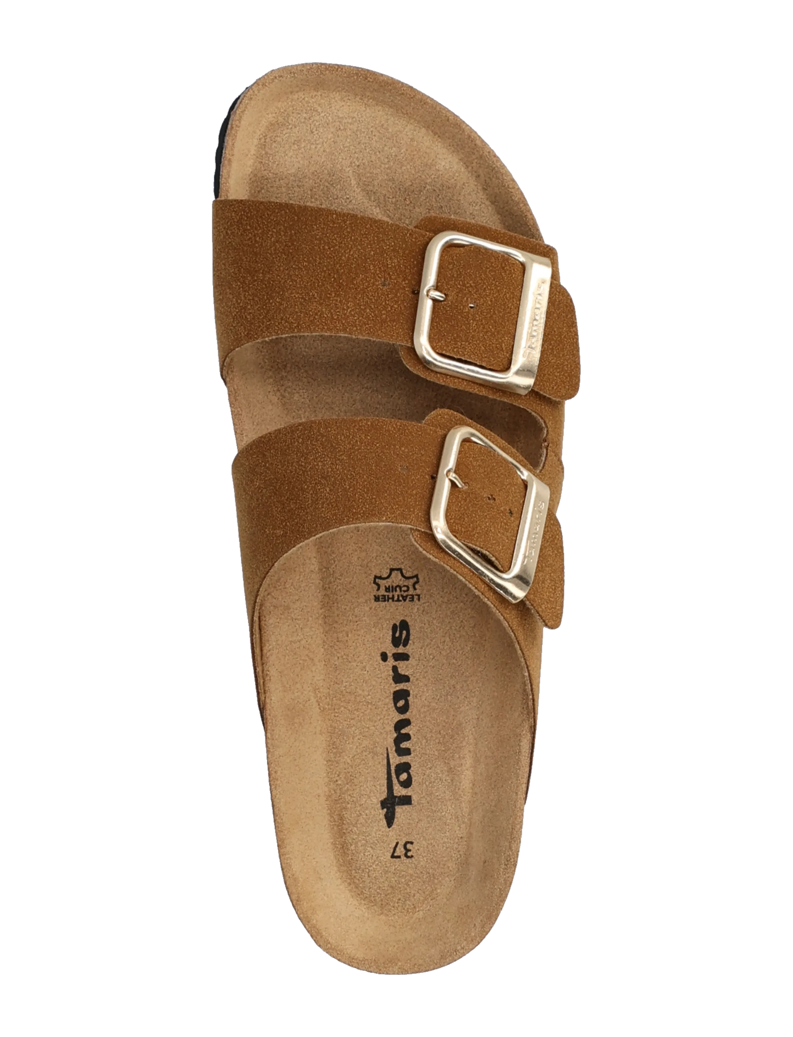 Tamaris - Women Slides - flache sandalen - cognac nubuc - 3