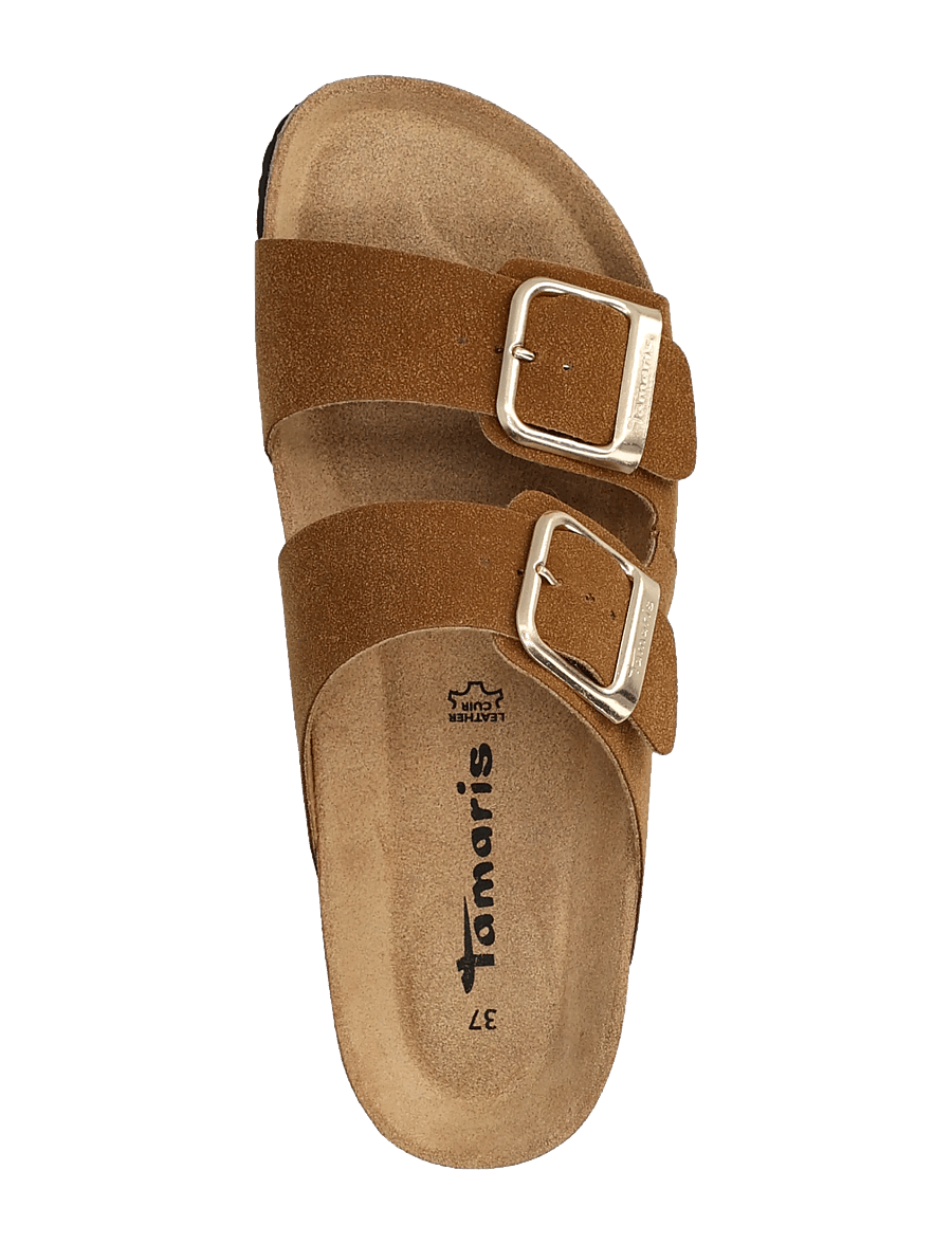Tamaris - Women Slides - flade sandaler - cognac nubuc - 3