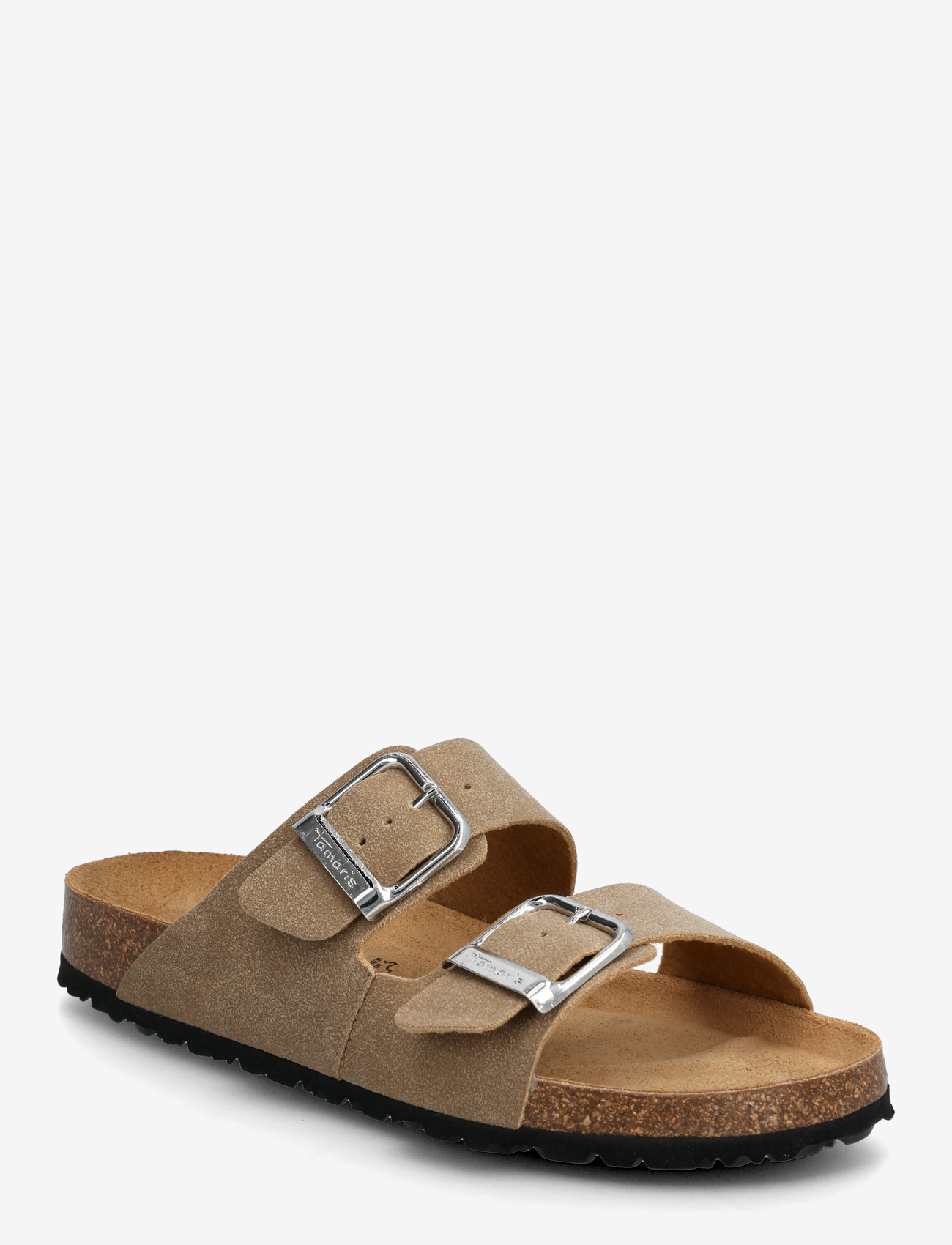 Tamaris - Women Slides - flade sandaler - taupe nubuc - 0
