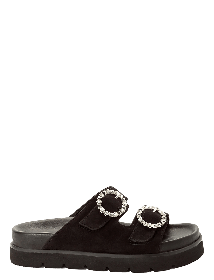 Tamaris - Women Slides - flache sandalen - black suede - 1