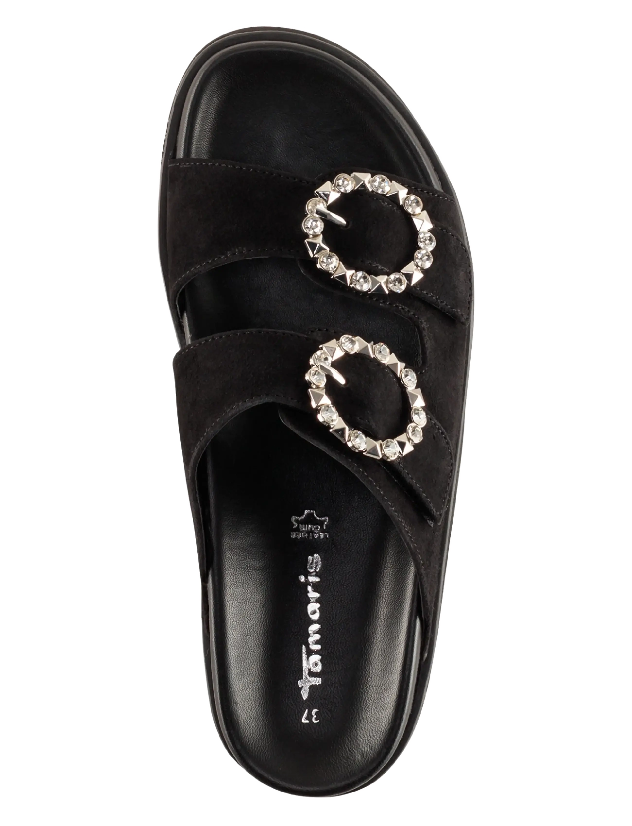 Tamaris - Women Slides - flache sandalen - black suede - 4