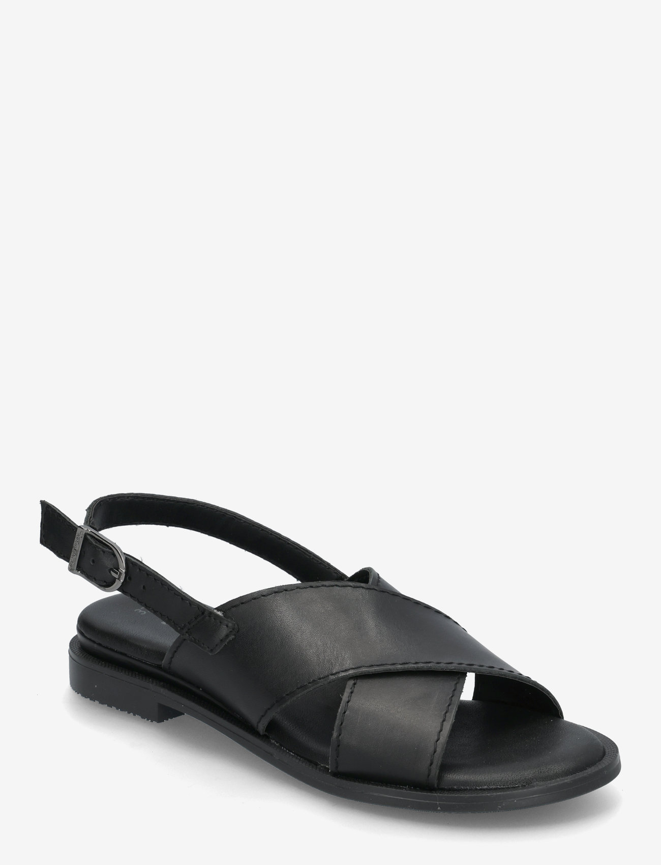 Tamaris - Women Sandals - flat sandals - black leather - 0