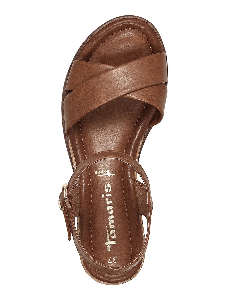 Tamaris - Women Sandals - wedge heels - cognac - 1