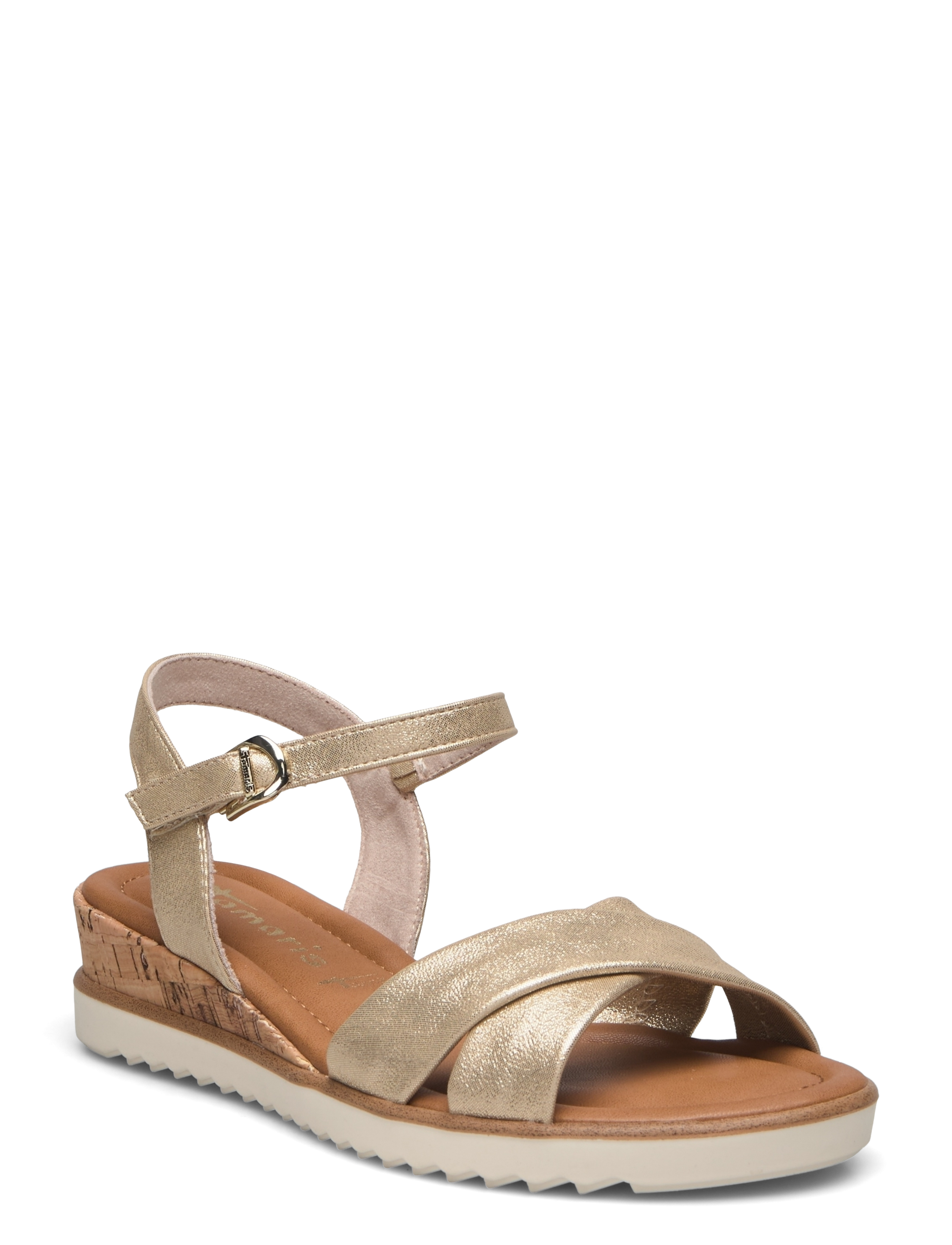 Tamaris Women Sandals, 40, Gold - Flat, Frauen
