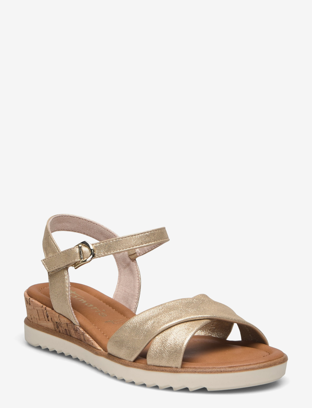 Tamaris - Women Sandals - keilabsatz schuhe - light gold - 0