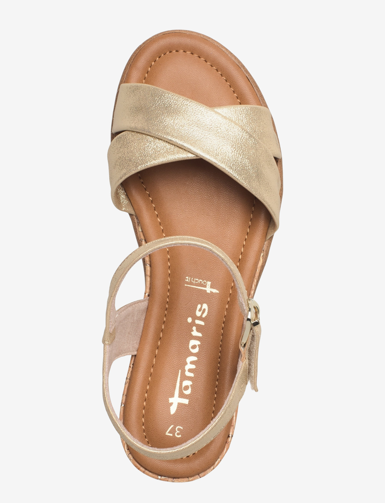 Tamaris - Women Sandals - keilabsatz schuhe - light gold - 3