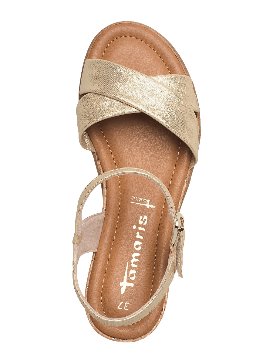 Tamaris - Women Sandals - wedge heels - light gold - 3