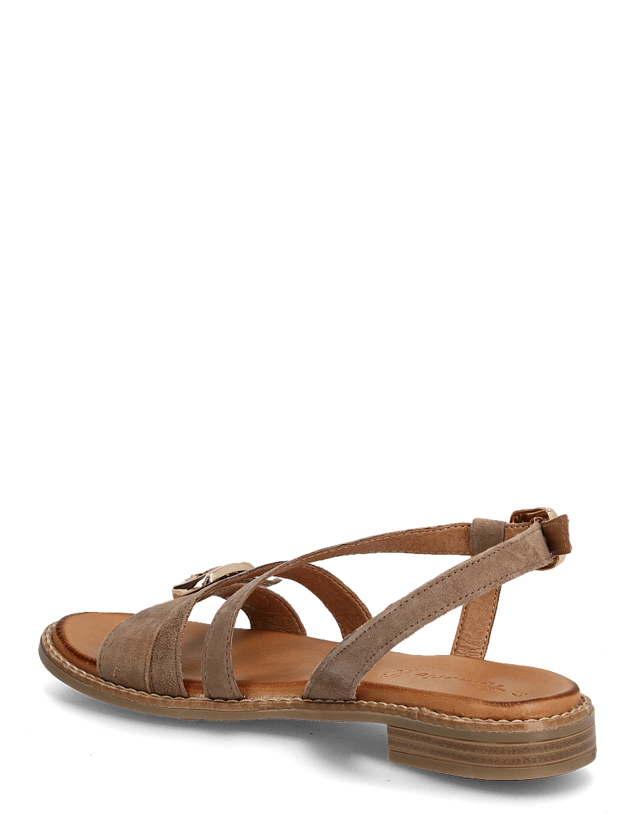 Tamaris - Women Sandals - flache sandalen - taupe suede - 1
