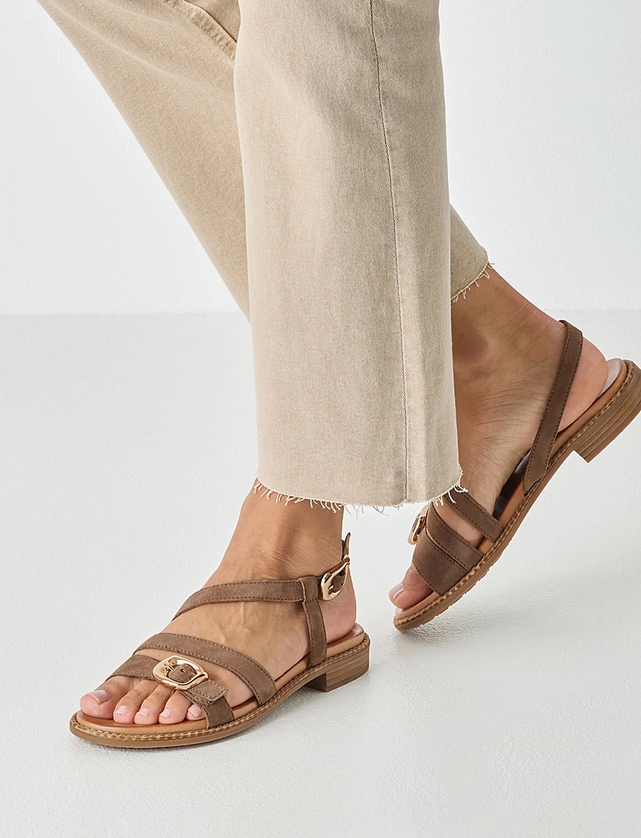 Tamaris - Women Sandals - flache sandalen - taupe suede - 5