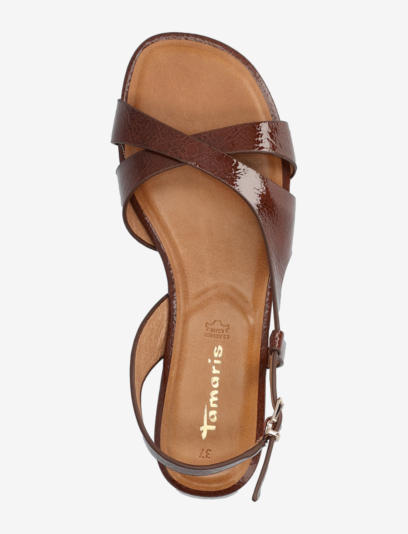 Tamaris - Women Sandals - kontsata sandaalid - cognac patent - 3