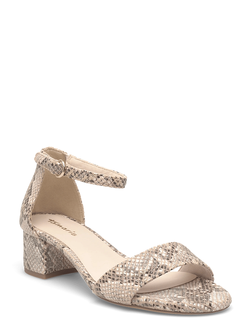 Tamaris - Women Sandals - sandaler med hæl - beige snake - 0