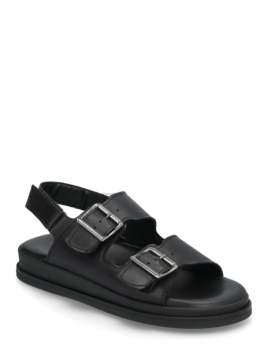 Tamaris - Women Sandals - sandales plates - black leather - 0