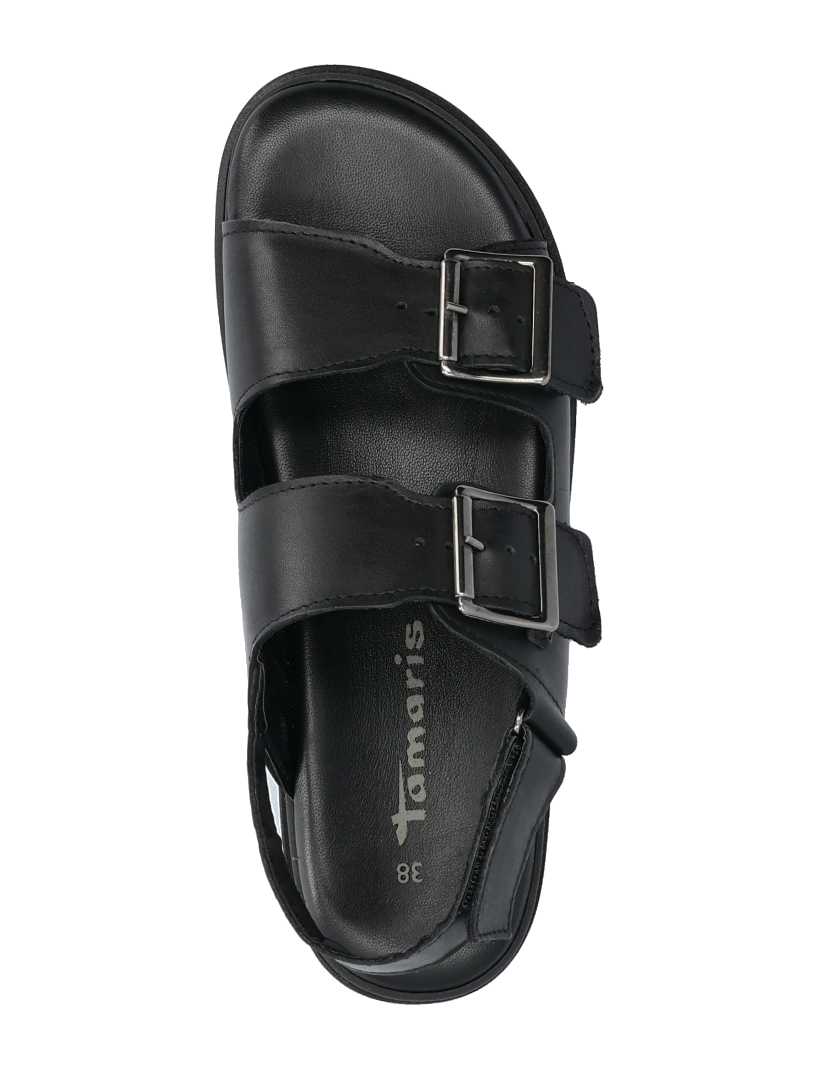 Tamaris - Women Sandals - sandales plates - black leather - 3