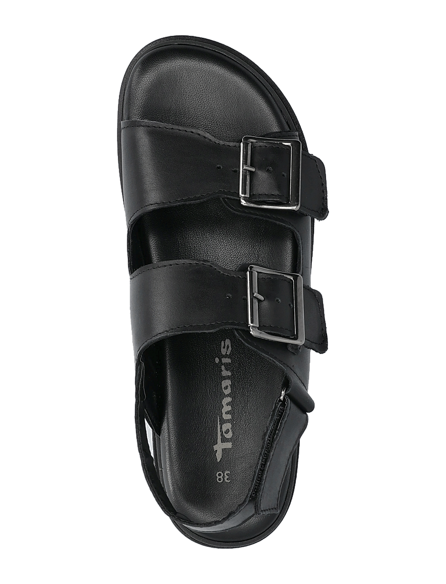 Tamaris - Women Sandals - sandales plates - black leather - 3