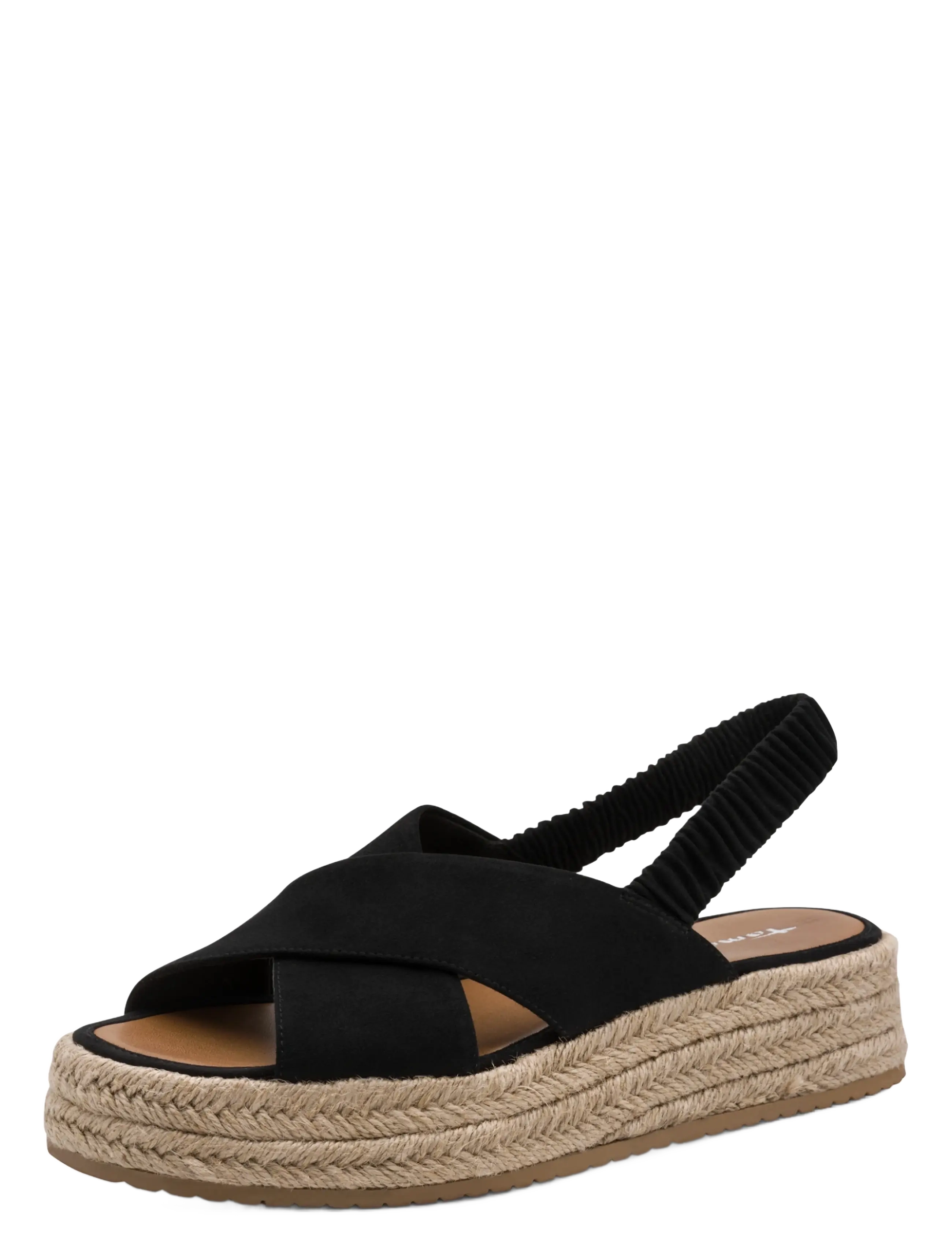 Tamaris Women Sandals, Kvinder, Espadrille Plateausandaler, Sort, Str: 42