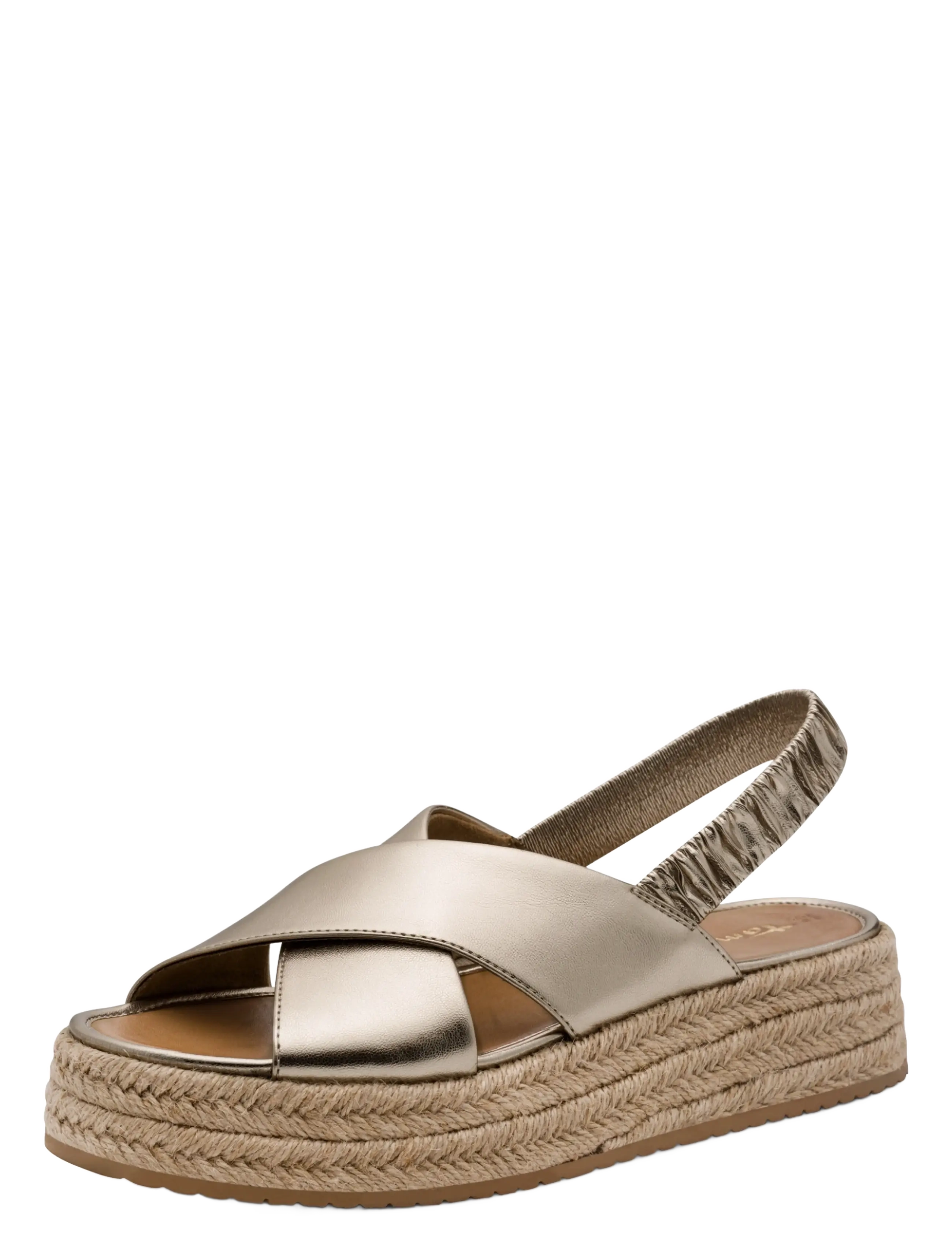 Tamaris Women Sandals, Kvinder, Espadrille Plateau Sandaler, Guld, Str: 41