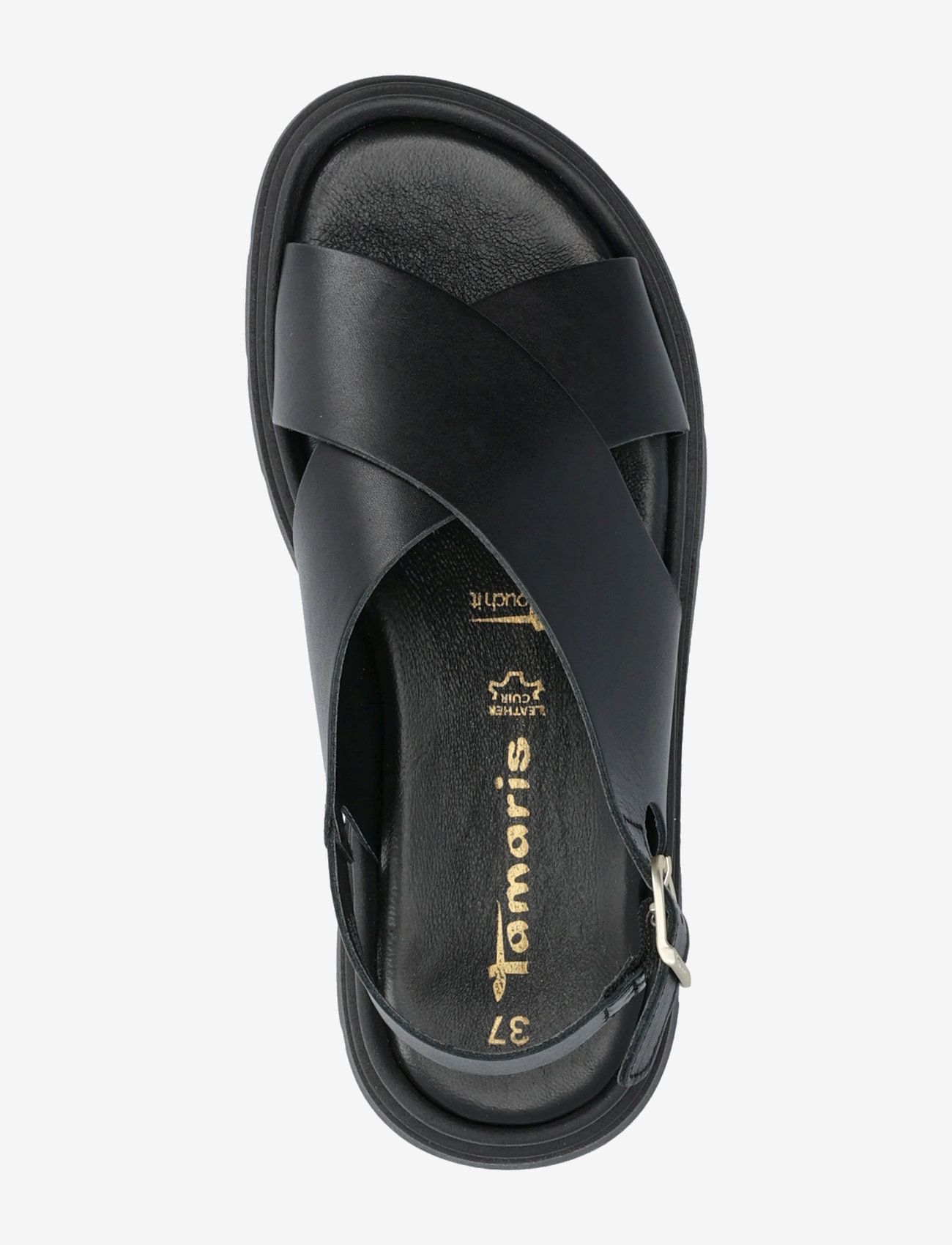 Tamaris - Women Sandals - platte sandalen - black leather - 3