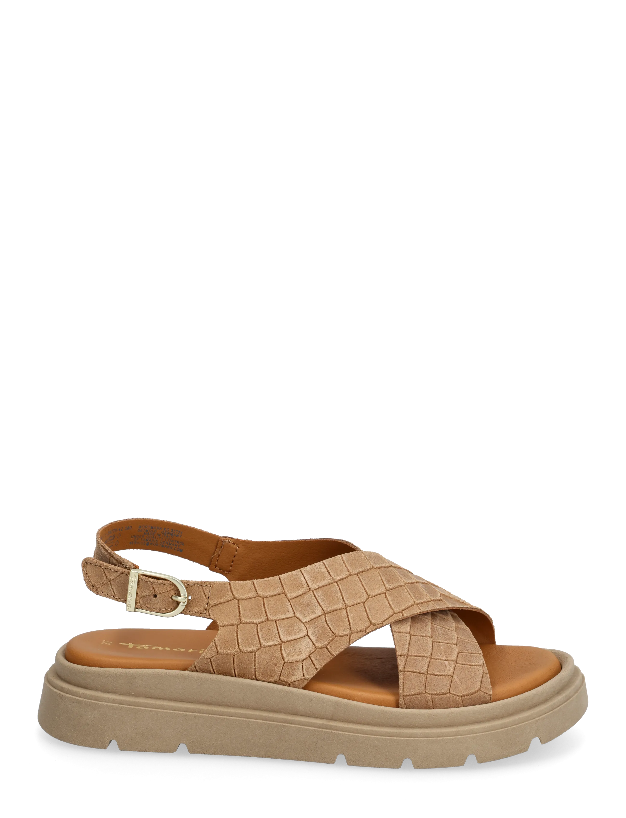 Tamaris - Women Sandals - flat sandals - brown strcture - 1