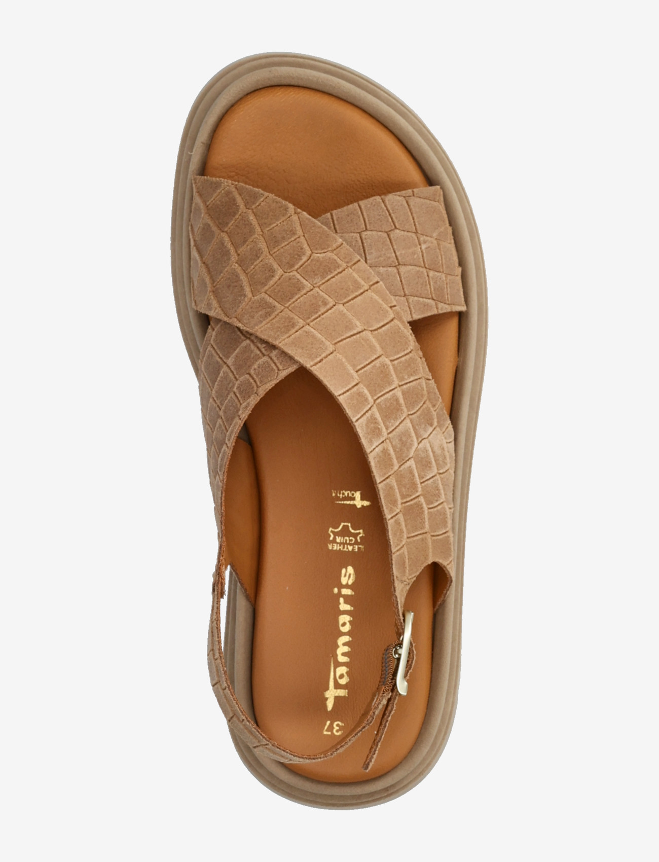 Tamaris - Women Sandals - kontsata sandaalid - brown strcture - 3