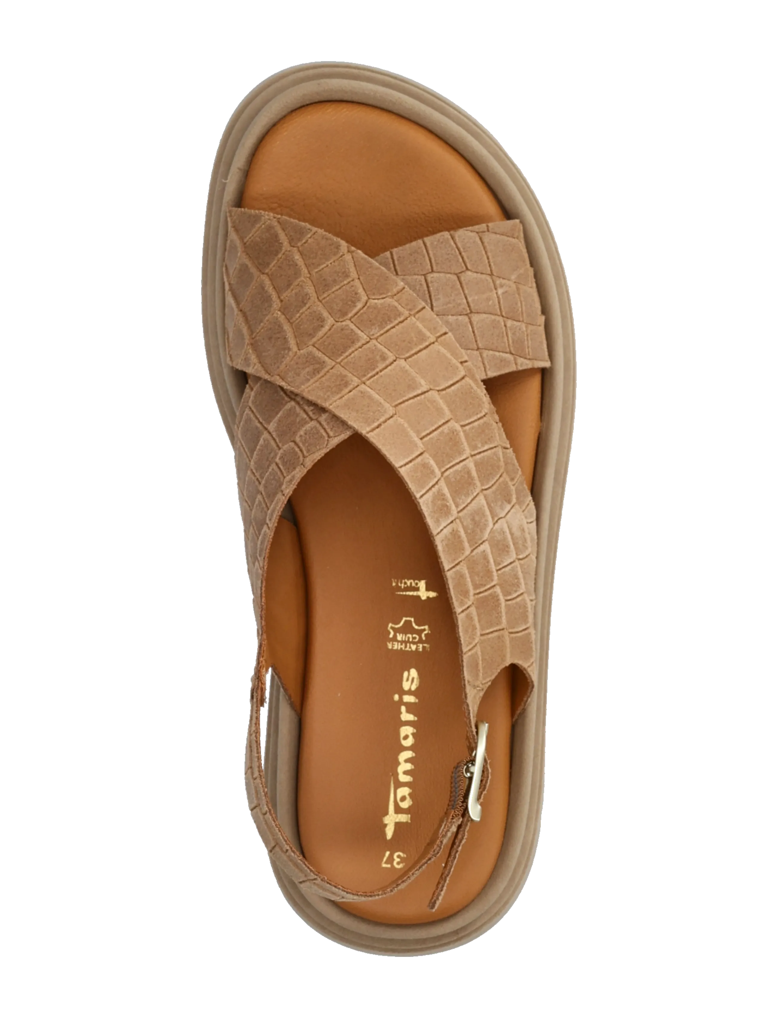 Tamaris - Women Sandals - flat sandals - brown strcture - 3