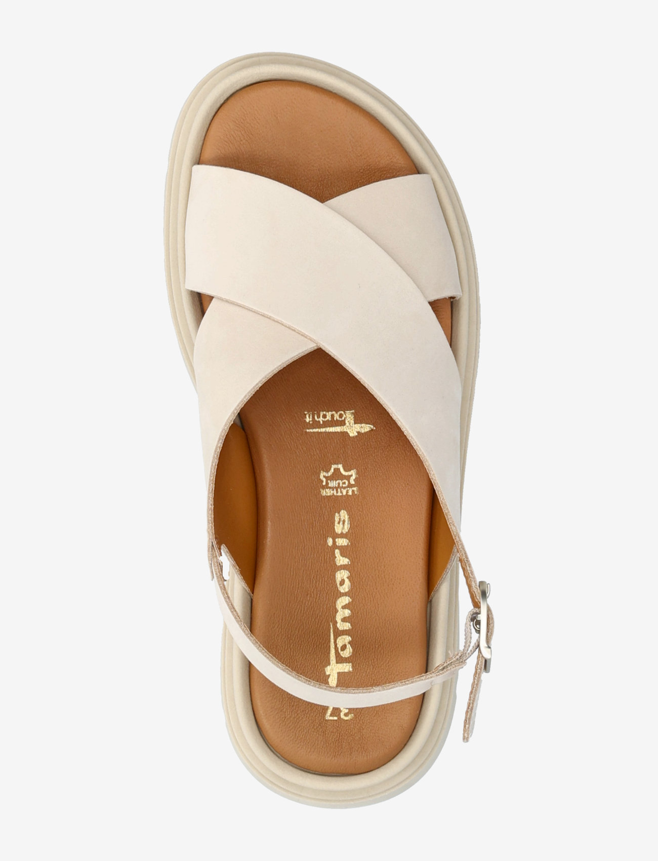 Tamaris - Women Sandals - platvorm sandaalid - ivory nubuc - 3