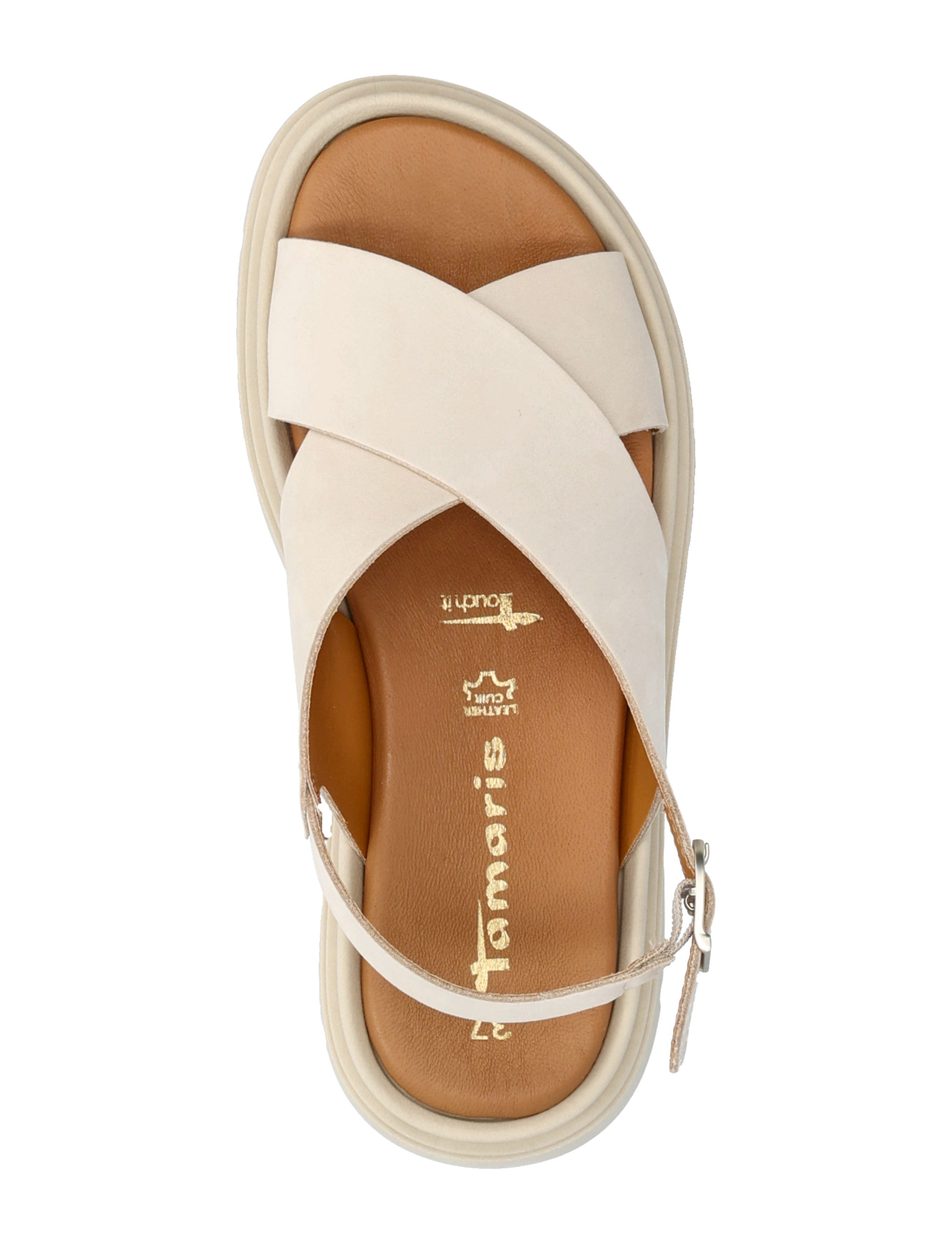 Tamaris - Women Sandals - platta sandaler - ivory nubuc - 3