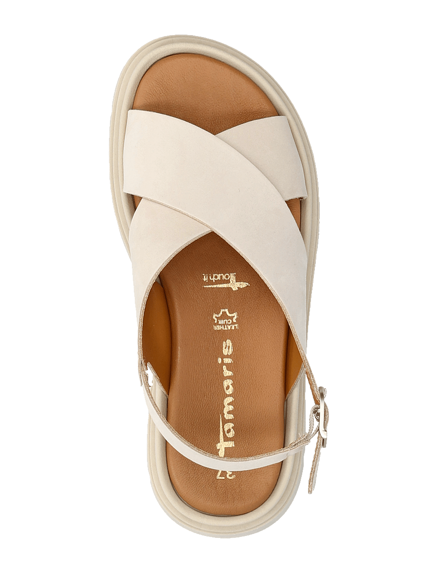 Tamaris - Women Sandals - platta sandaler - ivory nubuc - 3