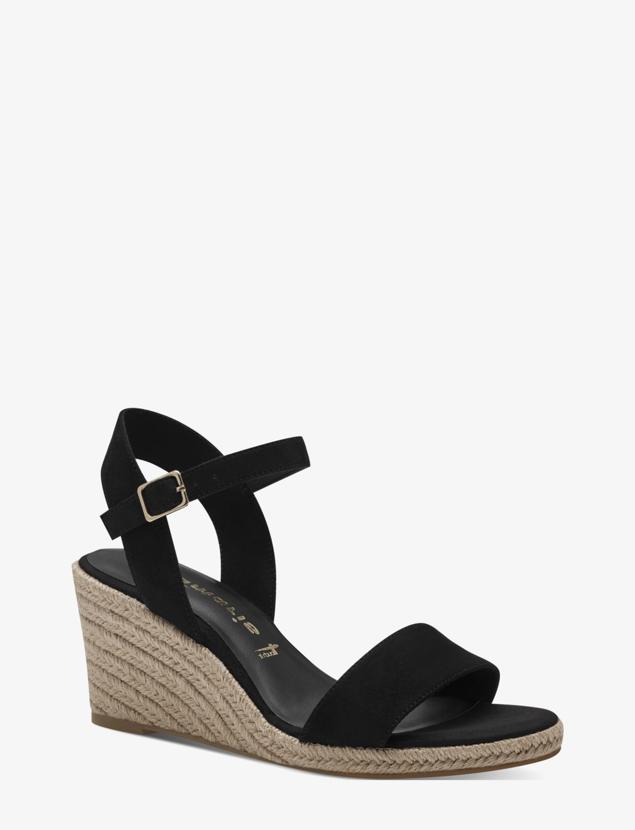 Tamaris Women Sandals, Kvinder, Espadrille Kilehæl Sandaler, Sort, Str: 41