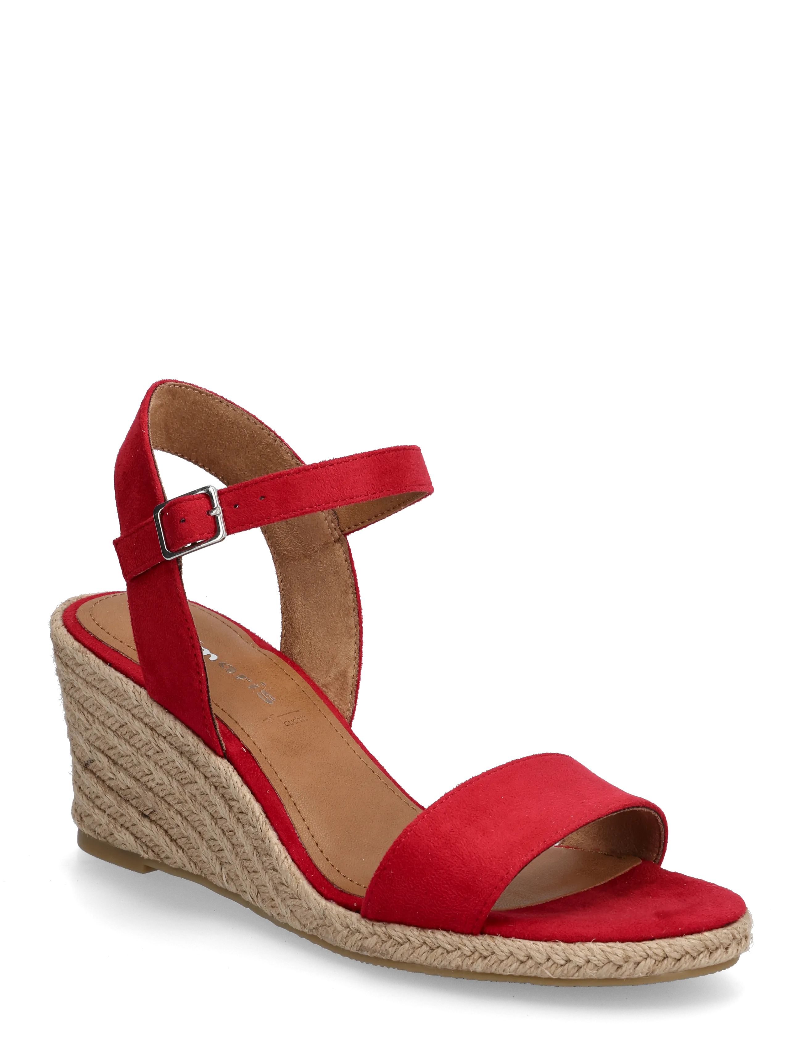 Tamaris Women Sandals, Kvinder, Espadrille Kilehæl Sandaler, Rød, Str: 40