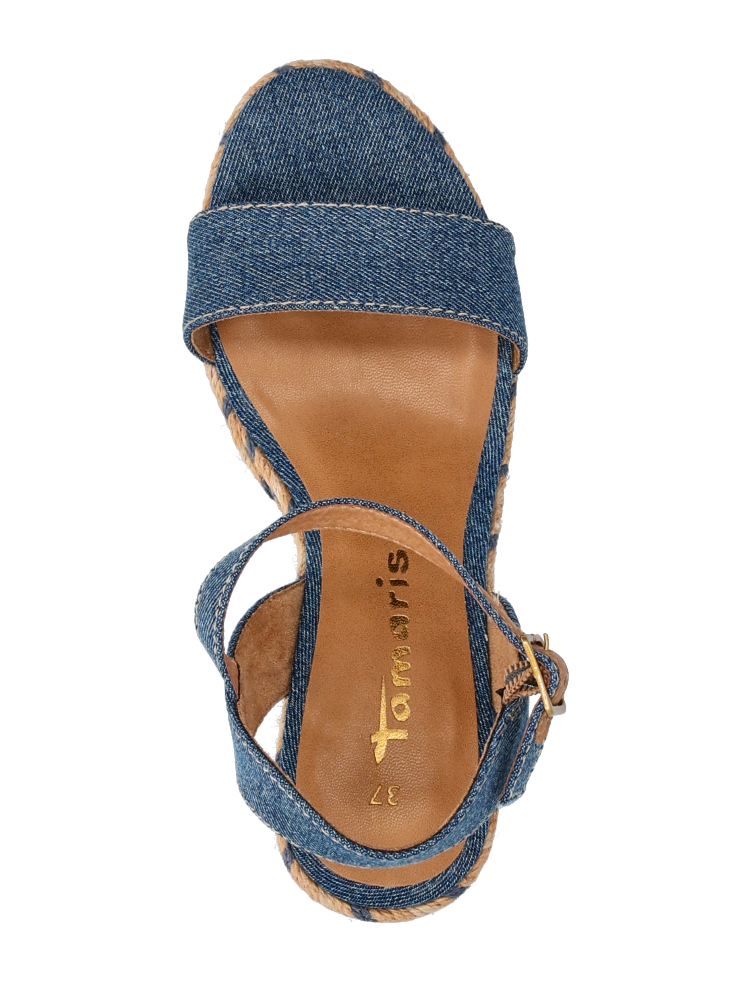 Tamaris - Women Sandals - heeled espadrilles - denim - 3
