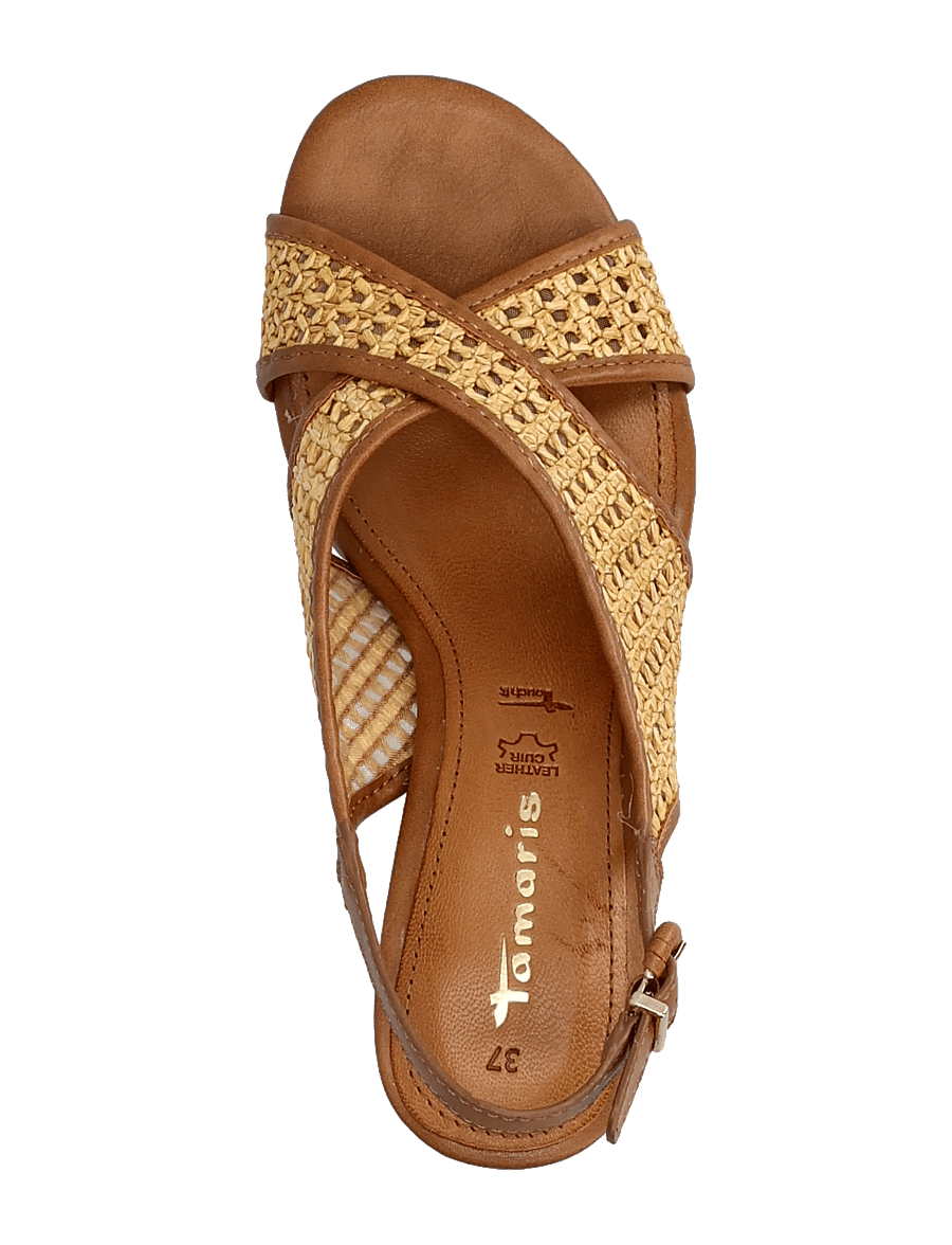 Tamaris - Women Sandals - heeled sandals - cognac comb - 3