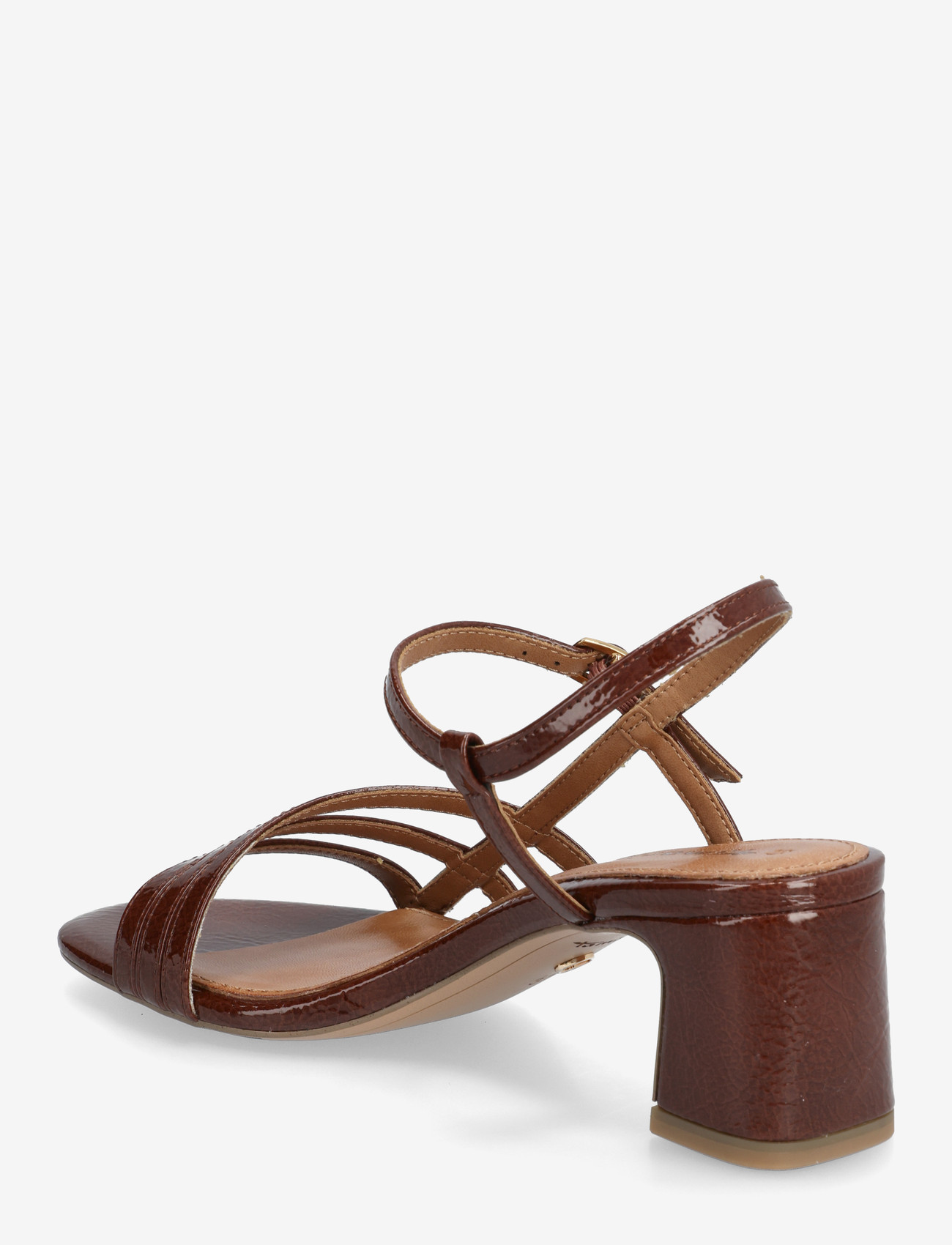 Tamaris - Women Sandals - sandaler med hæl - brown patent - 2