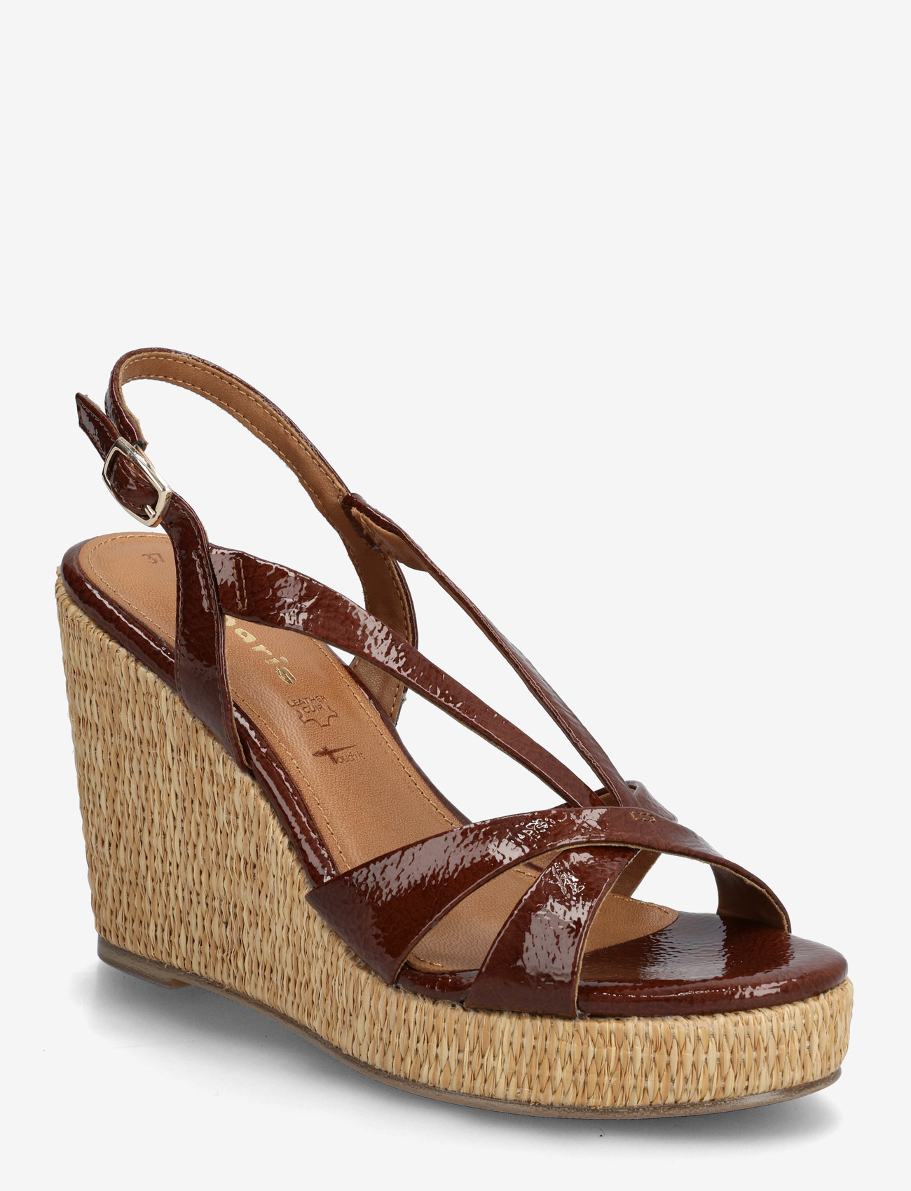 Tamaris - Women Sandals - platformsandaler - cognac patent - 0