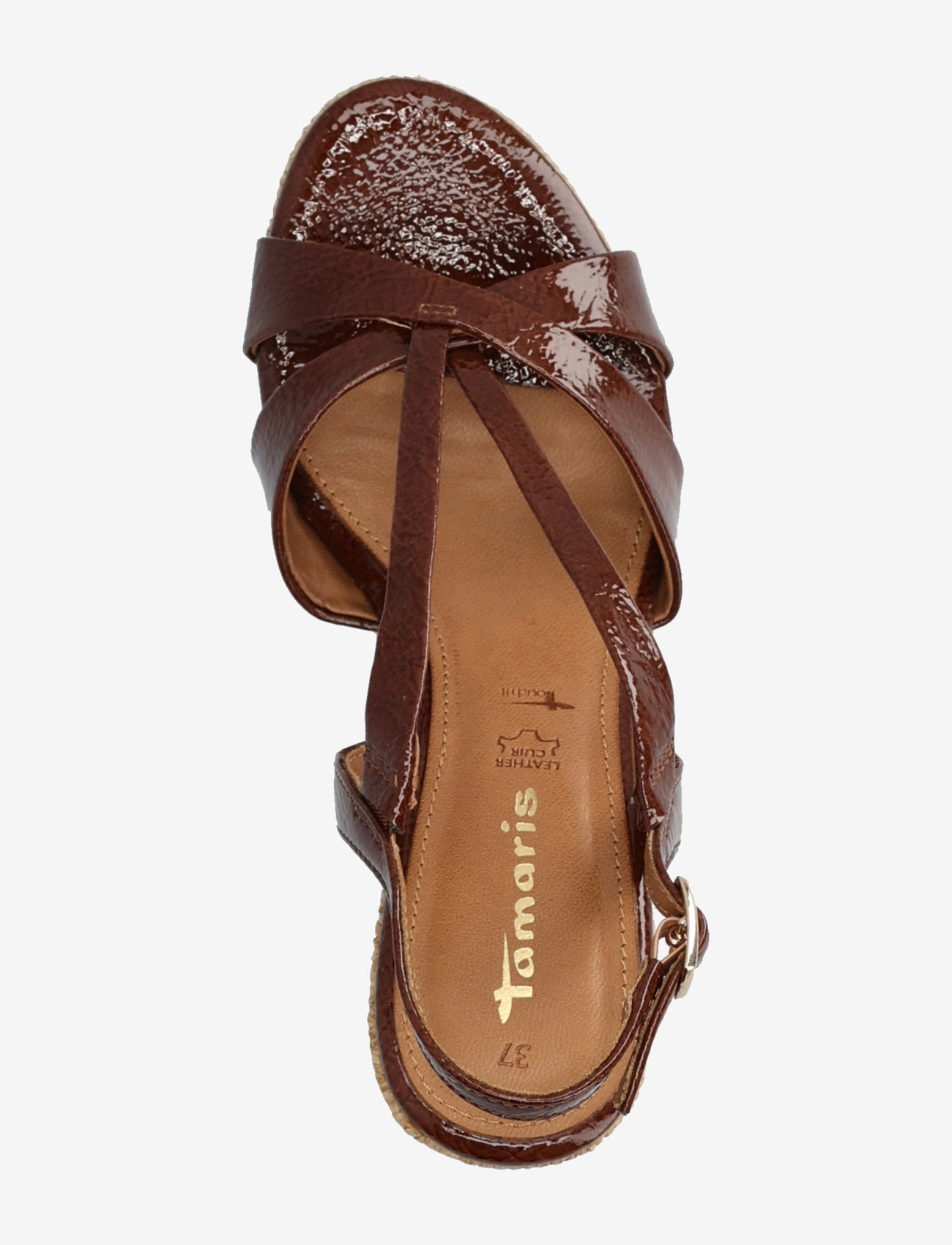 Tamaris - Women Sandals - platformsandaler - cognac patent - 3