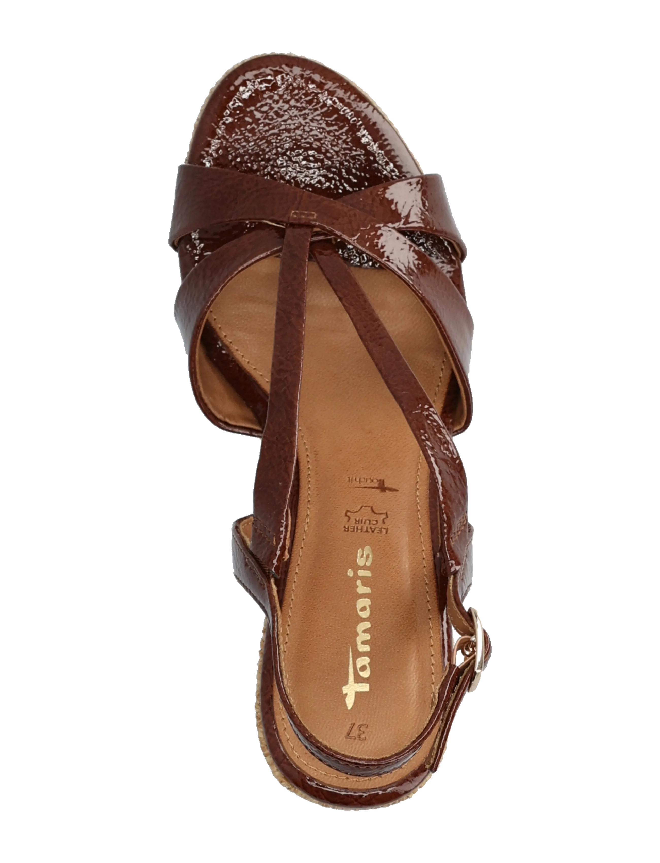 Tamaris - Women Sandals - plateau-sandalen - cognac patent - 3