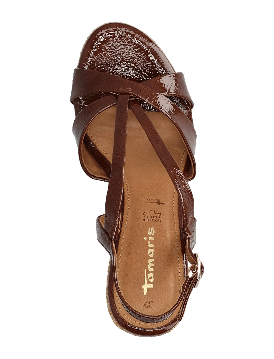 Tamaris - Women Sandals - plateau-sandalen - cognac patent - 3