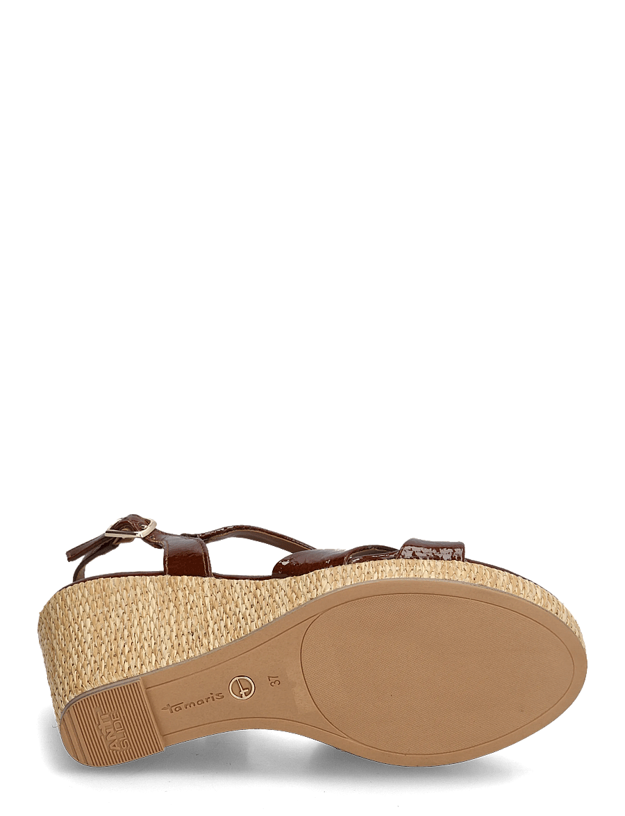 Tamaris - Women Sandals - plateau-sandalen - cognac patent - 4
