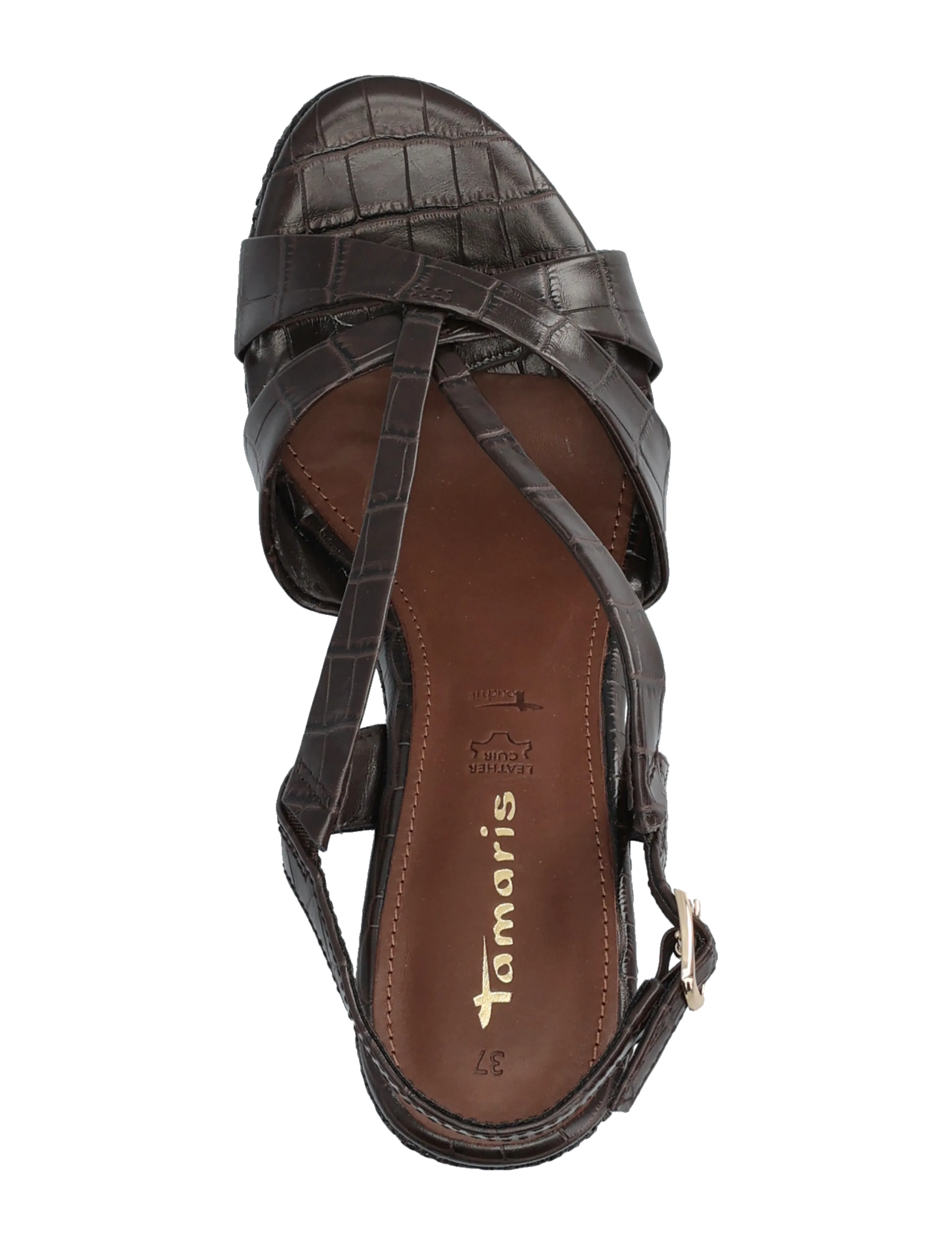 Tamaris - Women Sandals - platåsandaler - mocca croco - 3