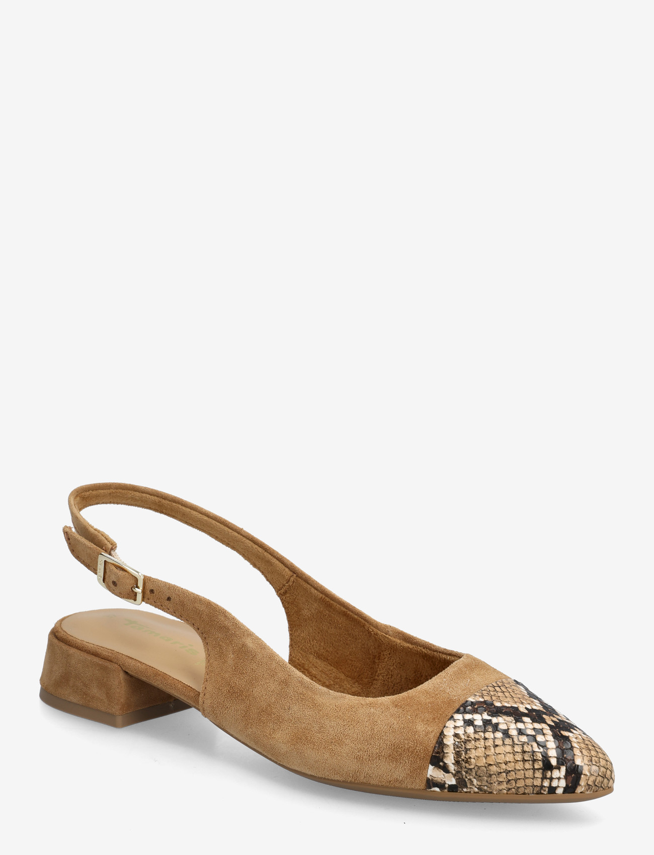Tamaris - Women Sling - platta slingbacks - cognac struct. - 0