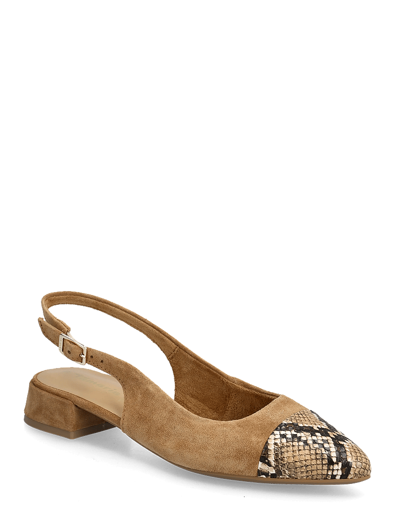 Tamaris - Women Sling - platta slingbacks - cognac struct. - 0