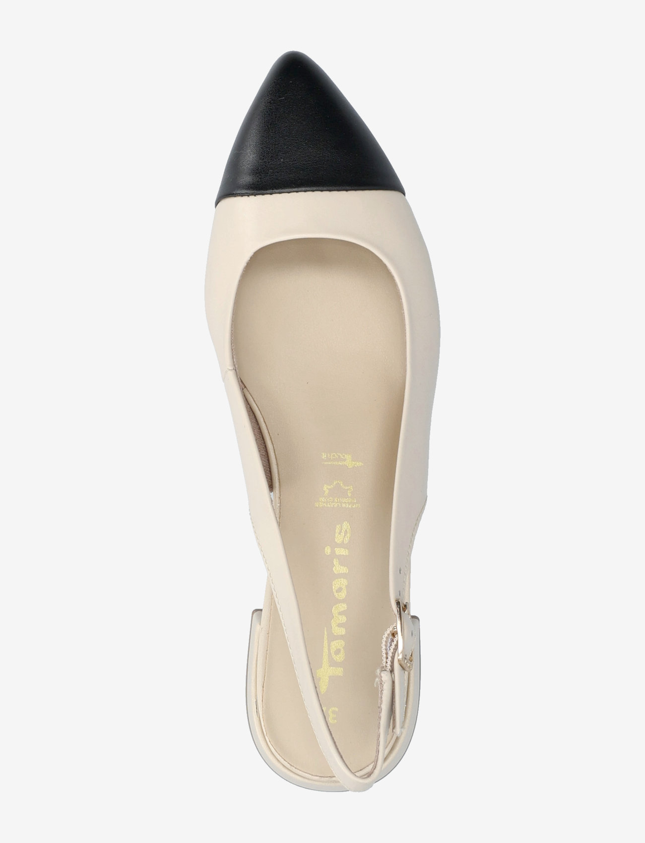 Tamaris - Women Sling - madalad slingback-kingad - ivory leather comb - 3