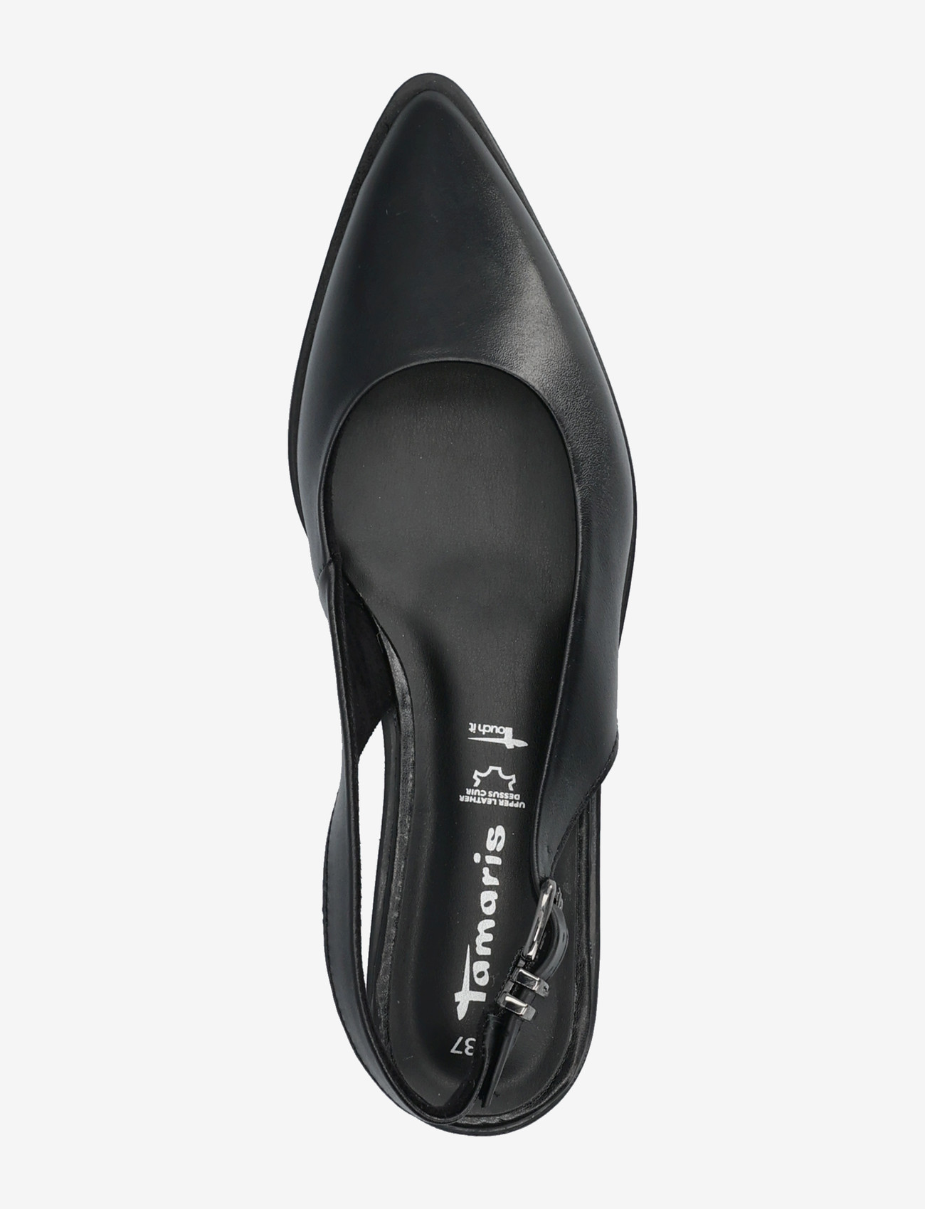 Tamaris - Women Sling - platta slingbacks - black leather - 3