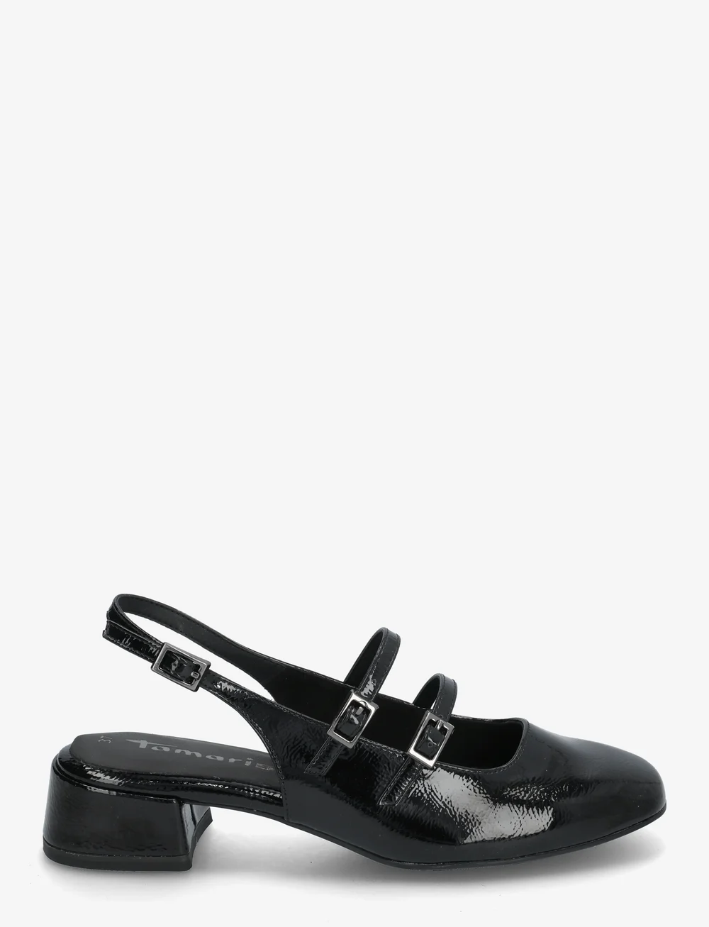 Tamaris - Women Sling - slingbacks med hæle - black patent - 1