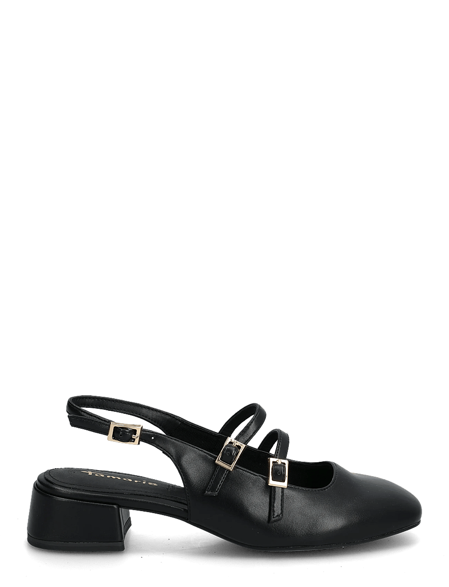 Tamaris - Women Sling - högklackade slingbacks - black uni - 1
