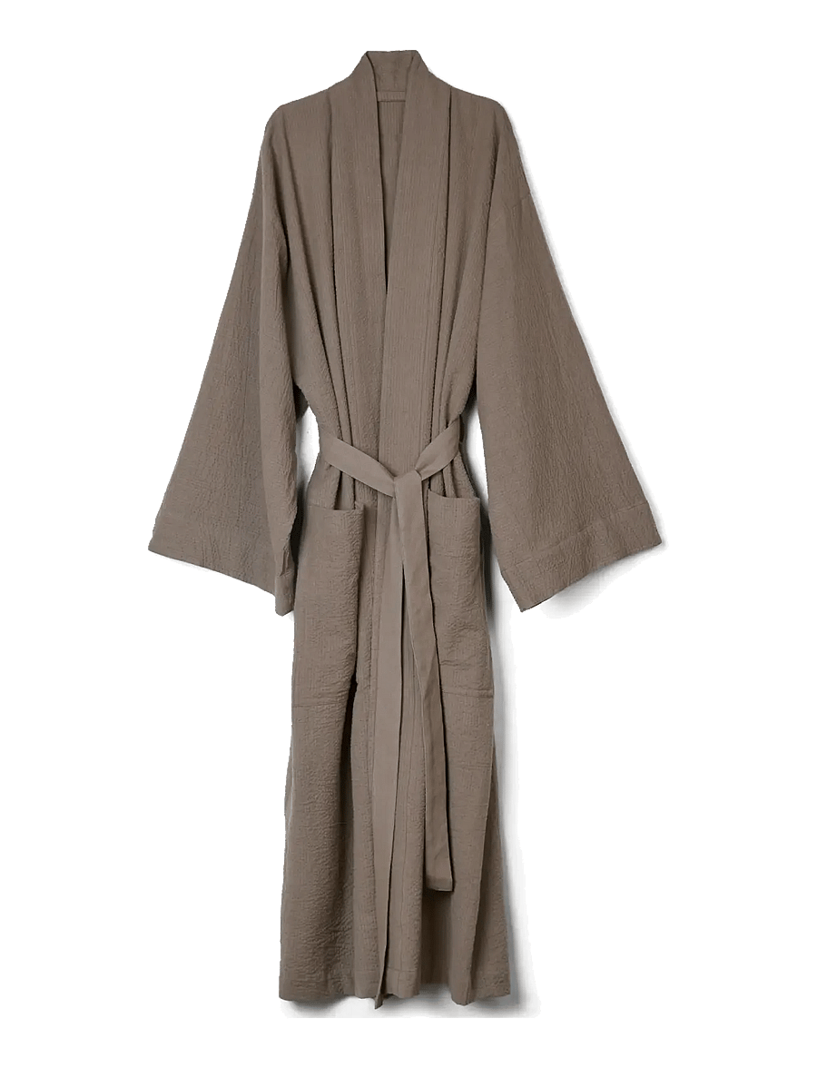 TAMEKO - Ease Cotton Kimono Robe - dark - 1