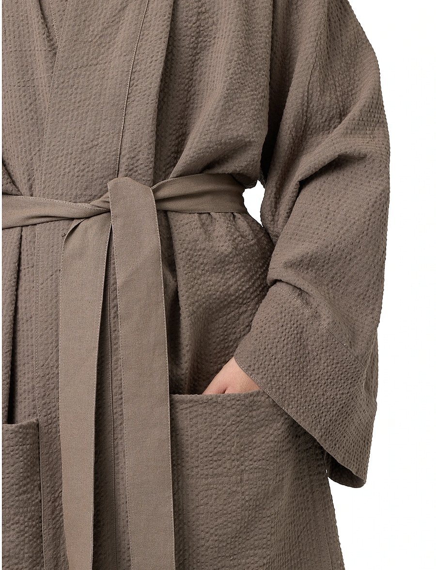TAMEKO - Ease Cotton Kimono Robe - dark - 4