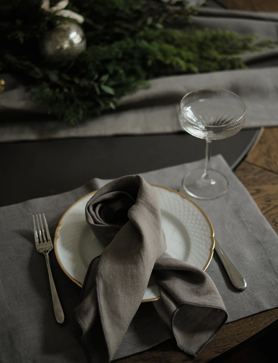 TAMEKO - Lee Linen Placemat (Set of 2) - light grey - 0